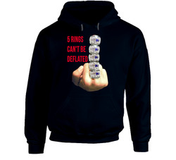 5 Rings Can't Be Deflated Tom Brady New England Patriots Super Bowl Goat Hoodie