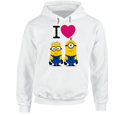 Despicable Me 2 I Love Minions Fanny Standard Adult White T- S To 5xl Hoodie