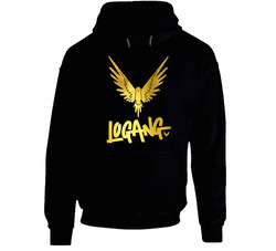Maverick Bird Logang Logo Gold Logan Paul Hoodie Black Us 100% Cotton Hoodie