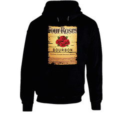 Four Roses Bourbon  Alcohol Drinking Gift Distressed Look Hoodie