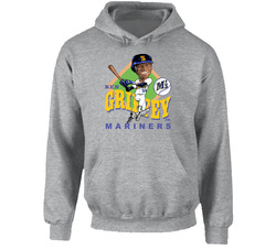 Ken Griffey Jr Retro Baseball Caricature Hoodie