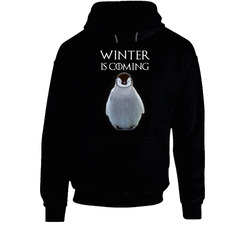 Winter Is Coming T-shirt Black Funny Penguin Tee Hoodie