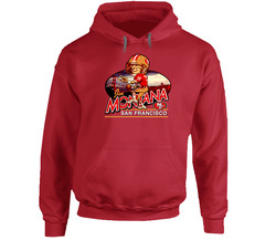 Joe Montana Retro Football Caricature Hoodie