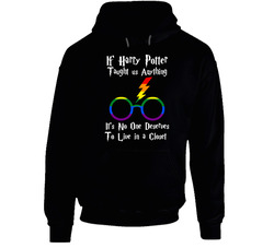No One Should Live In A Closet Harry Potter Gay Glassess Lightning Pride Colors Hoodie