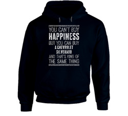You Can't Buy Happiness Chevrolet Silverado Car Lover Worn Look Hoodie