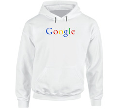 Google Logo 2 White Men's Hoodie