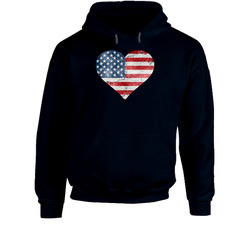 Vintage American Heart Flag Hoodie