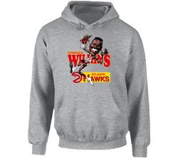 Dominique Wilkins Retro Basketball Caricature Hoodie