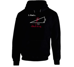 3 Find X Funny Mathematics Algebra Numbers Black Hoodie