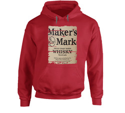 Maker's Mark Whisky Bourbon Alcohol Drinking Gift Distressed Look Hoodie