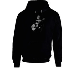 George Jones Distressed Faded Look Black Hoodie