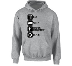 Eat Sleep Civil War Reenactment Repeat Sport Silhouette Hoodie