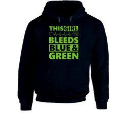 Seattle Seahawks- This Girl Bleeds Blue And Green Hoodie