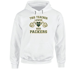 This Teacher Loves Her Packers Football T Shirt - Green Bay Packers Team Colors Hoodie