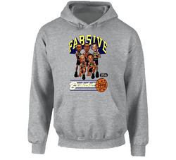 Fab Five Michigan Retro Caricature Grey Hoodie
