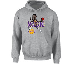 Magic Johnson Retro Basketball Caricature Hoodie