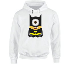 Batman Minion Dispicable me 2 White T-Shirt 100% Cotton NEW ITEM Hoodie