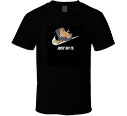Just Sit It Couch Potato Just Do It Swoosh Parody T Shirt