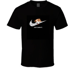 Dog Just Chew It Bone Swoosh Just Do It T Shirt