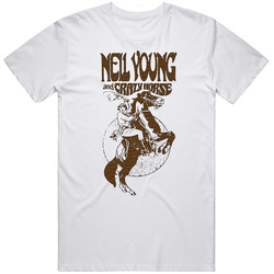 Neil Young Crazy Horse rock FRANK Retro Graphic Unisex Cotton White Classic T Shirt