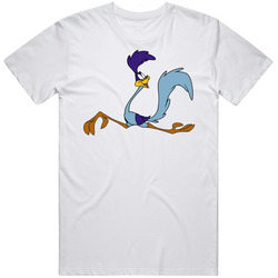 Road Runner Cartoon Retro Graphic Unisex Cotton White Classic T Shirt