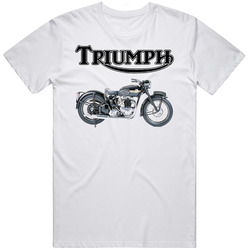 Triumph Motorcycle Biker Cool Classic Retro Graphic Unisex Cotton White Classic T Shirt