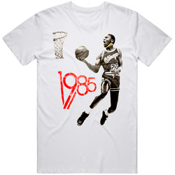Michael Jordan 1985 Basketball Retro Retro Graphic Unisex Cotton White Classic T Shirt