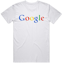 Google Logo 2 White Men's Retro Graphic Unisex Cotton White Classic T Shirt