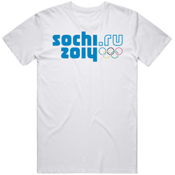 Sochi 2014 Ru Winter Olympics Retro Graphic Unisex Cotton White Classic T Shirt