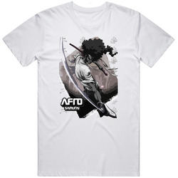 Afro Samurai Anime Manga Samuel L Jackson Retro Graphic Unisex Cotton White Classic T Shirt