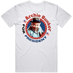 Archie Bunker President Retro Graphic Unisex Cotton White Classic T Shirt