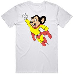 Mighty Mouse Retro Graphic Unisex Cotton White Classic T Shirt