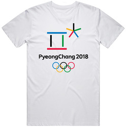 Pyeongchang Winter 2018 Olympics Logo World Olympiad Event Retro Graphic Unisex Cotton White Classic T Shirt