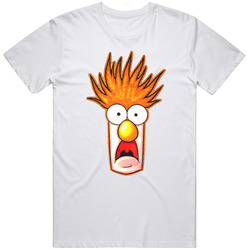 New Beaker Muppets Meep White Retro Graphic Unisex Cotton White Classic T Shirt