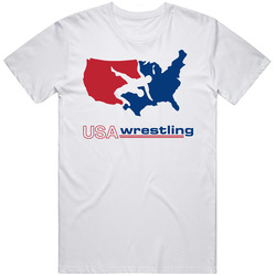 Wrestling American Usa Retro Graphic Unisex Cotton White Classic T Shirt