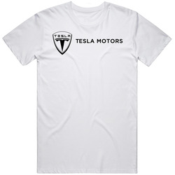 Tesla Motors Tee Electric Model S Roadster Car Retro Graphic Unisex Cotton White Classic T Shirt
