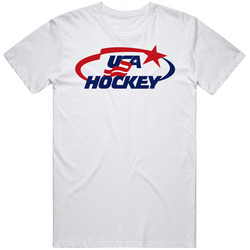 Team Usa Hockey Logo Retro Graphic Unisex Cotton White Classic T Shirt