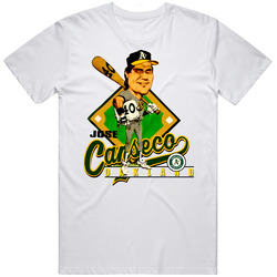 Jose Canseco Retro Baseball Caricature Retro Graphic Unisex Cotton White Classic T Shirt