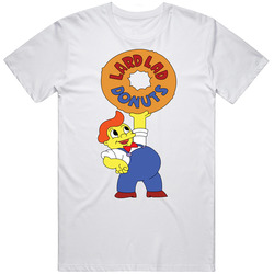 Lard Lad Donuts Simpsons Fictional Restaurant Logo Retro Graphic Unisex Cotton White Classic T Shirt