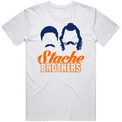 Stache Brothers Steven Adams Enes Kanter Okc Thunder Basketball Retro Graphic Unisex Cotton White Classic T Shirt