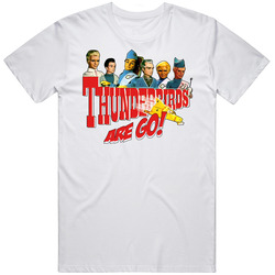 Thunderbirds Cartoon Puppets Classic Retro Graphic Unisex Cotton White Classic T Shirt