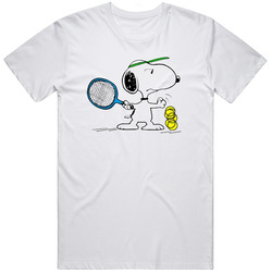 Tennis Smash Retro Graphic Unisex Cotton White Classic T Shirt