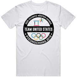 Team United States Pyeongchang 2018 Winter Olympic Games Country Fan Retro Graphic Unisex Cotton White Classic T Shirt
