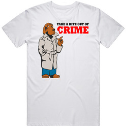 Take A Bites Out Of Crime Mcgruff Retro Funny Retro Graphic Unisex Cotton White Classic T Shirt