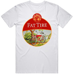 Fat Tire Belgium Beer Retro Graphic Unisex Cotton White Classic T Shirt