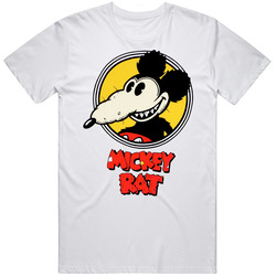 New Awesome Mickey Rat Retro Parody Mouse Cartoon Style Size Retro Graphic Unisex Cotton White Classic T Shirt