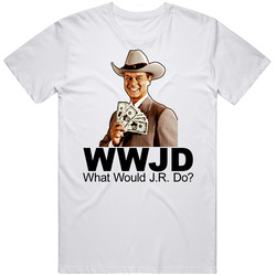 What Would Jr Ewing Do Dallas Retro Graphic Unisex Cotton White Classic T Shirt