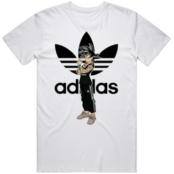 Goku Adida Retro Graphic Unisex Cotton White Classic T Shirt