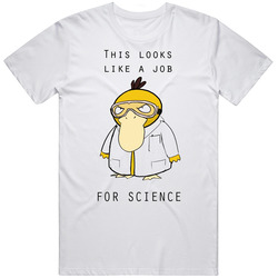 Psyduck Pokemon Job For Science Retro Graphic Unisex Cotton White Classic T Shirt