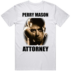 Perry Mason Attorney At Law Retro Graphic Unisex Cotton White Classic T Shirt